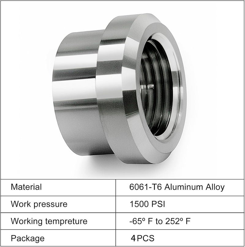 CNRAQR Aluminum 1/2" NPT Female Weld on Bung Weldable Fitting 4PCS - Image 4